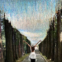 Навес Капли дождя 100 х 50 см 100 шт, голография серебро