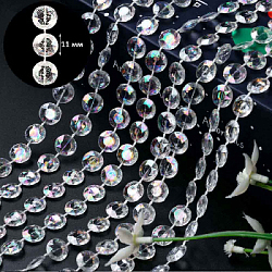 Прозрачные бусины 1кг х 72м №2, граненые перелив "Пластинка"