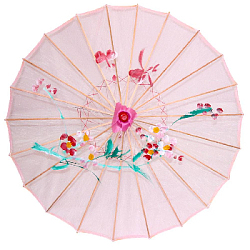 Китайский тканевый зонтик прозрачный с цветом 76х55см, №6