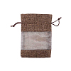 Мешочек из мешковины и органзы 13х18 см темно-коричневый